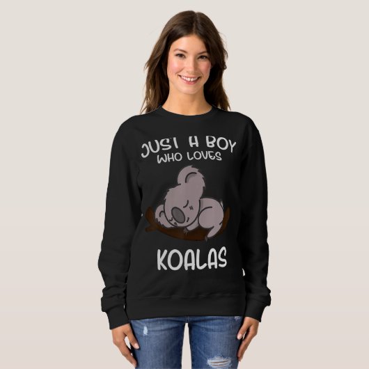 Sweatshirt Just a Boy Who Loves Koalas (Devant entier)