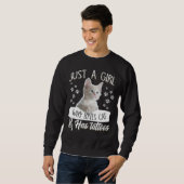 Sweatshirt Just A Girl Love Kitty Chat A Tattoo Cadeaux Amate (Devant entier)