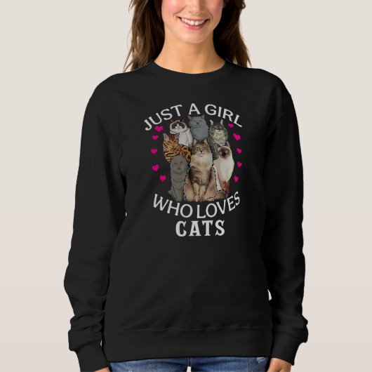 Sweatshirt Just A Girl Who Loves Cats Cute Cat (Devant)