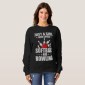 Sweatshirt Just A Girl Who Loves Softball And Bowling Bowler (Devant entier)