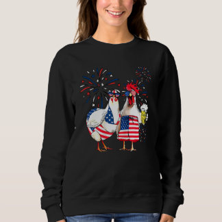 Sweatshirt Just Here To Bang Usa Flag Chicken Beer Firework 4