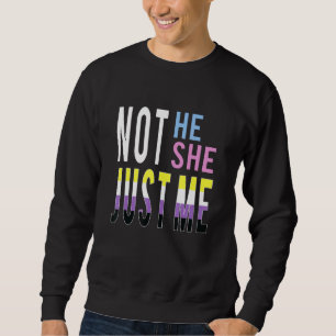 Sweatshirt Just Me Nonbinary Flag Enby Genderqueer Non Binary
