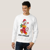 Sweatshirt Juste Chillin Personnalisé Noël Snowman (Devant entier)