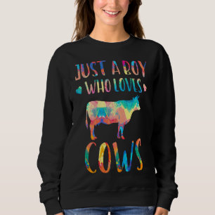 Sweatshirt Juste un garçon qui aime la peinture des vaches fe