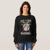Sweatshirt Juste un garçon qui aime le lanceur de baseball Pi (Devant entier)