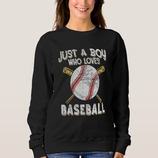 Sweatshirt Juste un garçon qui aime le lanceur de baseball Pi (Devant)