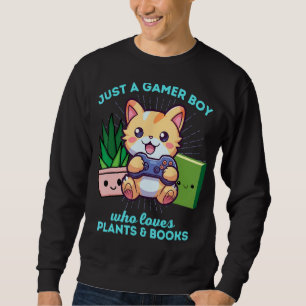 Sweatshirt Juste Un Garçon Qui Aime Les Chats Plantes & Livre