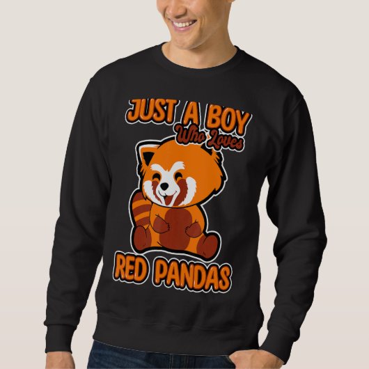 Sweatshirt Juste Un Garçon Qui Aime Les Pandas Rouges Citer H (Devant)