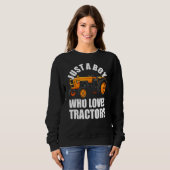 Sweatshirt Juste un garçon qui aime Tracteurs 3 (Devant entier)