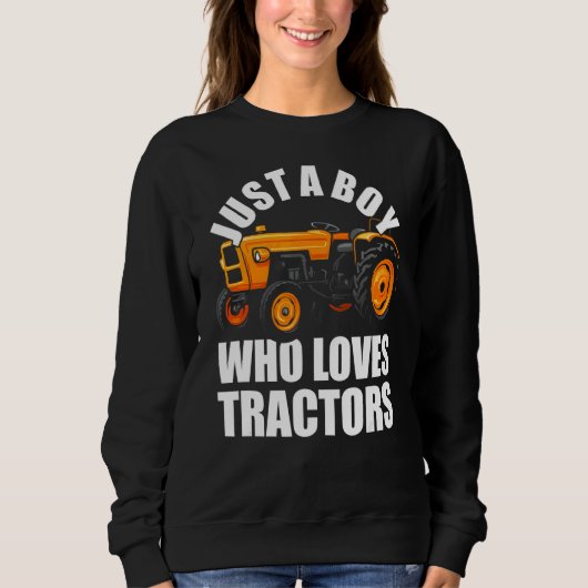 Sweatshirt Juste un garçon qui aime Tracteurs 3 (Devant)