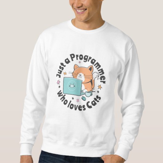 Sweatshirt Juste un programmeur qui aime les chats (Devant)