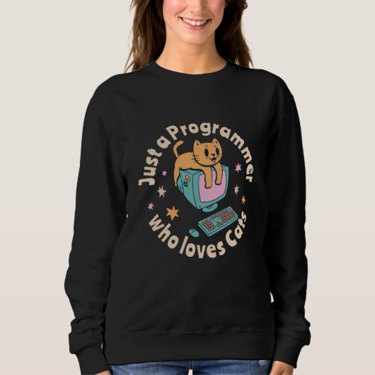 Sweatshirt Juste un programmeur qui aime les chats (Devant)
