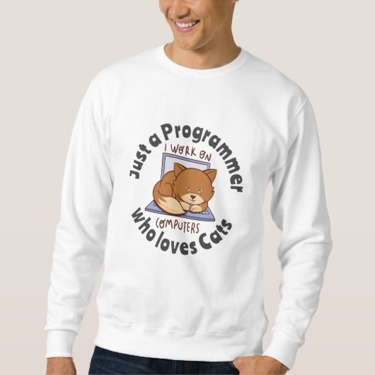 Sweatshirt Juste un programmeur qui aime les chats (Devant)