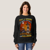 Sweatshirt Juste Une Femme Qui Aime Pitbull Et Hallowene (Devant entier)