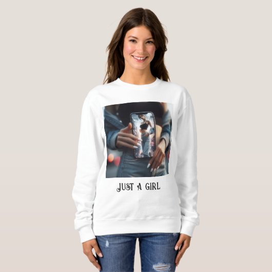 Sweatshirt Juste une fille (Devant entier)