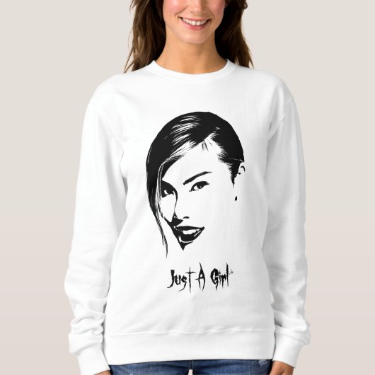 Sweatshirt Juste une fille 5 (Devant)