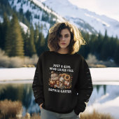 Sweatshirt Juste une fille qui aime automne automne noir et b