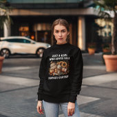 Sweatshirt Juste une fille qui aime automne automne noir et b