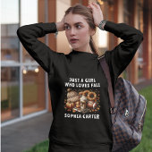 Sweatshirt Juste une fille qui aime automne automne noir et b