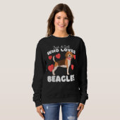 Sweatshirt Juste une fille qui aime Beagle mignon Beagle chie (Devant entier)