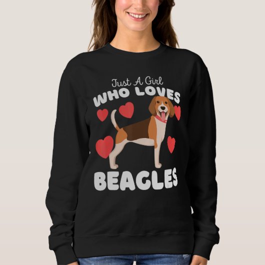 Sweatshirt Juste une fille qui aime Beagle mignon Beagle chie (Devant)