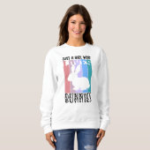 Sweatshirt Juste une fille qui aime Bunnies Lapin de Pâques M (Devant entier)