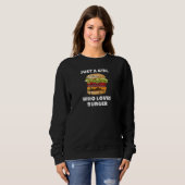 Sweatshirt Juste une fille qui aime Burger Cheeseburger Hambu (Devant entier)