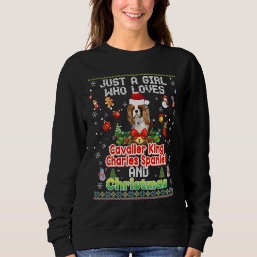 Sweatshirt Juste Une Fille Qui Aime Cavalier Roi Charles Span (Devant)