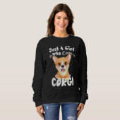 Sweatshirt Juste Une Fille Qui Aime Corgi Cute Dog Entraîneur (Devant entier)