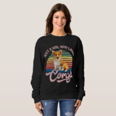 Sweatshirt Juste une fille qui aime Corgis drôle design chien (Devant entier)