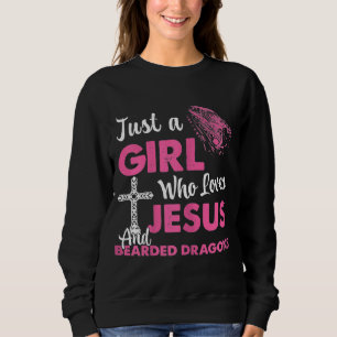 Sweatshirt Juste Une Fille Qui Aime Jésus Et Les Dragons Port