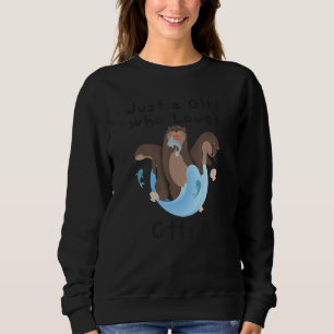 Sweatshirt Juste une fille qui aime la loutre - Jolie loutre