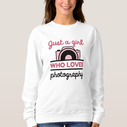 Sweatshirt Juste une fille qui aime la photographie (Devant)