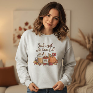 Sweatshirt Juste une Fille qui Aime l'Automne" Douces Vibrati