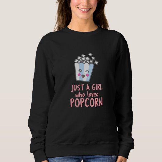 Sweatshirt Juste une fille qui aime le pop-corn (Devant)