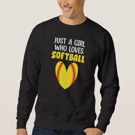 Sweatshirt Juste Une Fille Qui Aime Le Softball (Devant)