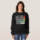 Sweatshirt Juste Une Fille Qui Aime Le Soleil Et Tacos Retro (Devant entier)