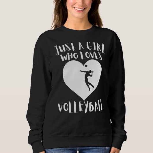 Sweatshirt Juste Une Fille Qui Aime Le Volley-ball Meilleur V (Devant)