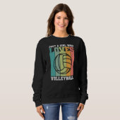 Sweatshirt Juste une fille qui aime le volleyball (Devant entier)