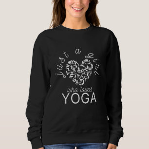 Sweatshirt Juste une fille qui aime le yoga avec le coeur