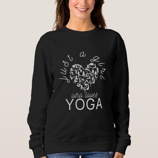 Sweatshirt Juste une fille qui aime le yoga avec le coeur (Devant)