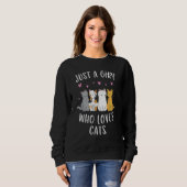Sweatshirt Juste Une Fille Qui Aime Les Chats Cute Chat (Devant entier)