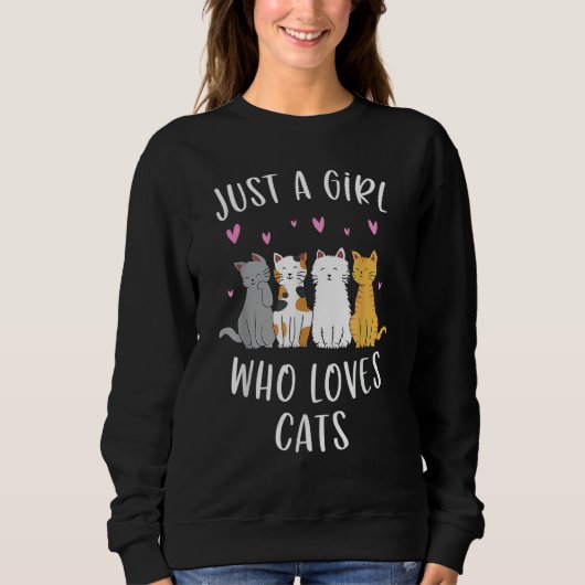 Sweatshirt Juste Une Fille Qui Aime Les Chats Cute Chat (Devant)
