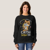 Sweatshirt Juste Une Fille Qui Aime Les Chats Et Boba Tea Nek (Devant entier)