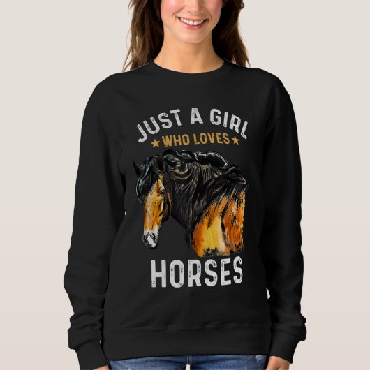 Sweatshirt Juste Une Fille Qui Aime Les Chevaux Aquarelle Che (Devant)