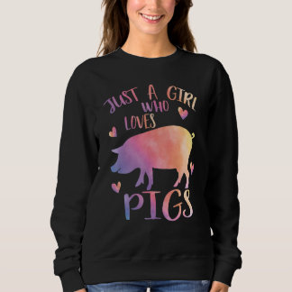 Sweatshirt Juste une fille qui aime les cochons aquarelle Coc