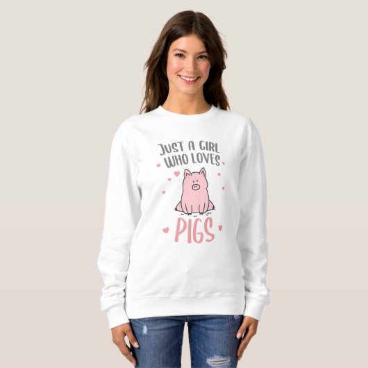 Sweatshirt Juste une fille qui aime les cochons fille cadeau (Devant entier)