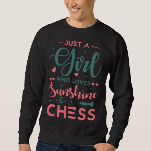 Sweatshirt Juste une fille qui aime les échecs disant (Devant)