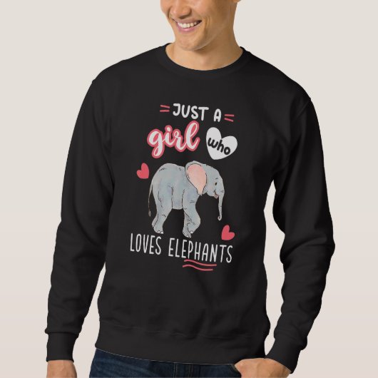 Sweatshirt Juste Une Fille Qui Aime Les Éléphants (Devant)