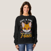 Sweatshirt Juste Une Fille Qui Aime Les Foxes Enfants Filles  (Devant entier)